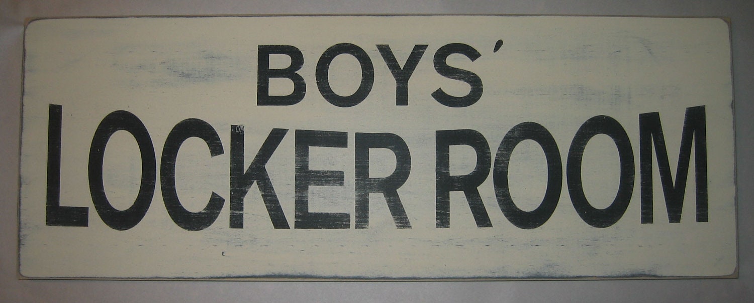 Boys Locker Room,  Sports, Bedroom, Nursery, Playroom, Wall Art,  Distressed Sign, Decor