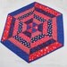 Patriotic Hexagon Table Runner Quilt in Red, White and Blue