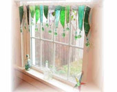 Forever Spring  Lush Green Chunky  Stained Glass Valance - LittleLaLaOriginals