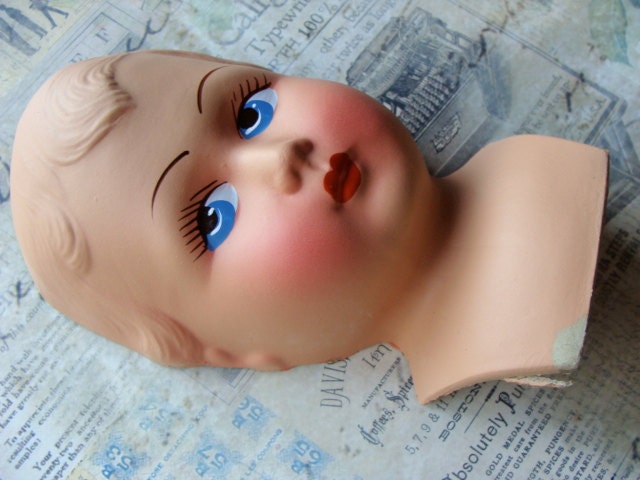 Antique French Paper Mâché doll head