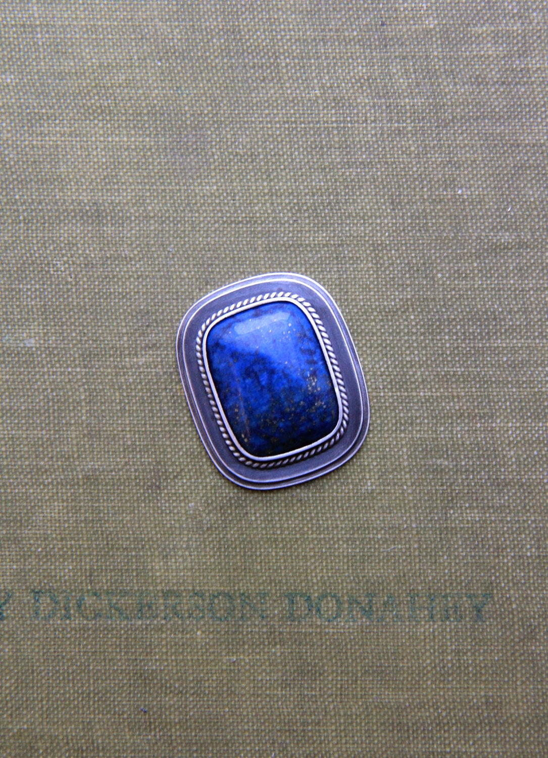 Lapis Lazuli Ring in Reclaimed Silver (Made to Order in Your Size)-"Terrain Ring in Sea"