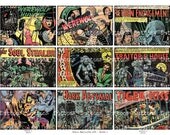 Digital Scrapbook - Retro Halloween - ATC - 2.5x3.5" - Comic Horror - Halloween