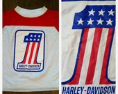 VINTAGE RARE 70s Harley Davidson x Evel Knievel American 1 tshirt