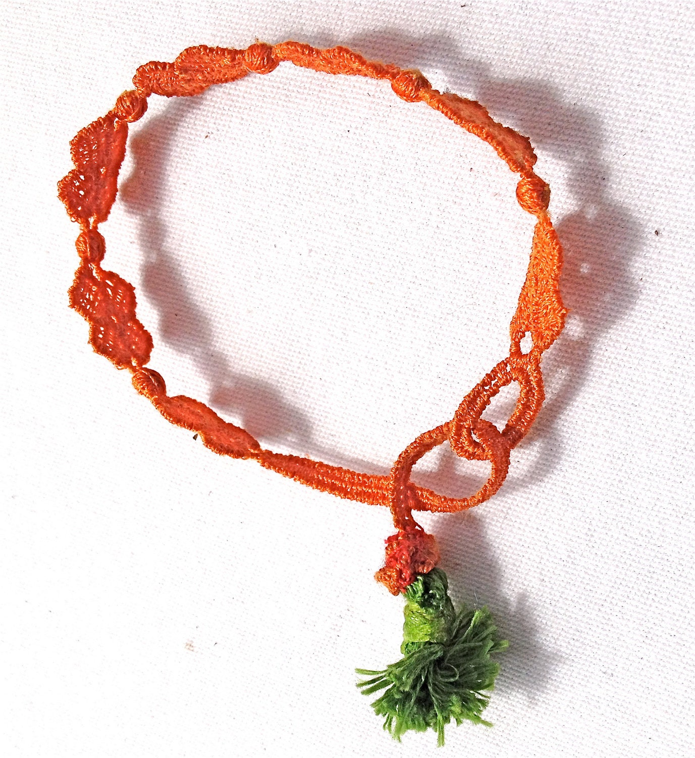 Crochet bright Orange anklet