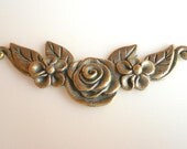 Antique Brass Long Floral Ornament Metal Stamping Frame Decorating Scrapbooking Altered Art Books Collage Glue On Glass Wood