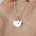 kitty cat necklace in sterling silver handmade in the UK