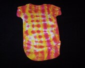 Hot Pink and Lemon Yellow  Tie Dyed Short Sleeve ORGANIC Cotton Onesie Size Newborn
