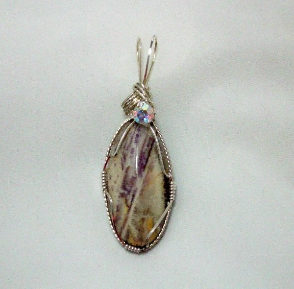 Wirewrapped Pendant Crazy Lace Agate "Lacey"