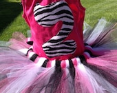 Zebra Second 2nd Birthday Tutu Outfit - 24 months or 2T