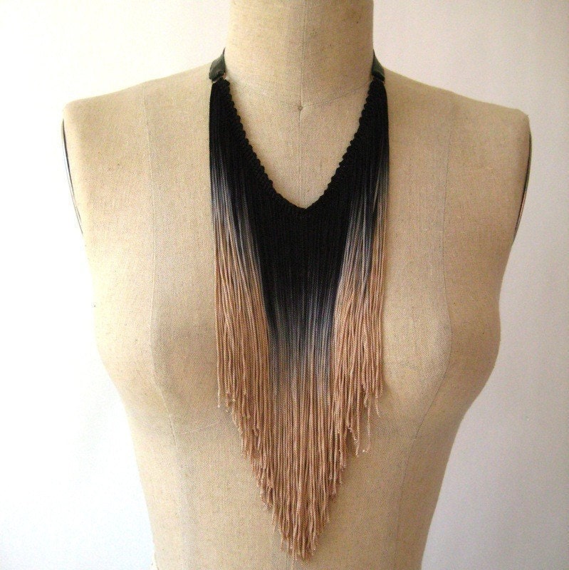Jet Black Fringe Necklace