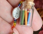 Create Miniature Colored Pencils Pendant (Gold Heart)