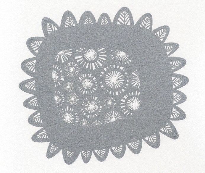 On Sale - Shine, Hand Printed in Beautiful Sparkly Silver Ink