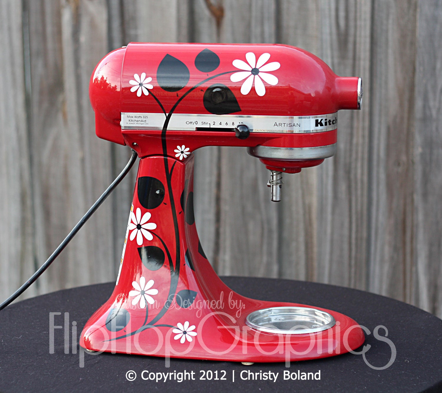 Fancy Daisy and Leaves Graphic for Kitchen Mixer