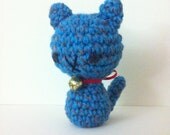 Blue Cat with Bell - Amigurumi