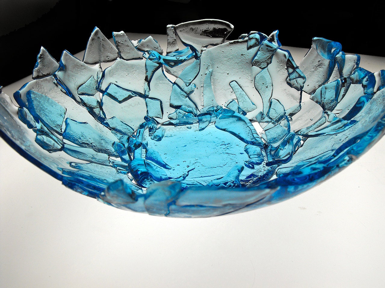 Broken Bottle Bowl - Sapphire Medium