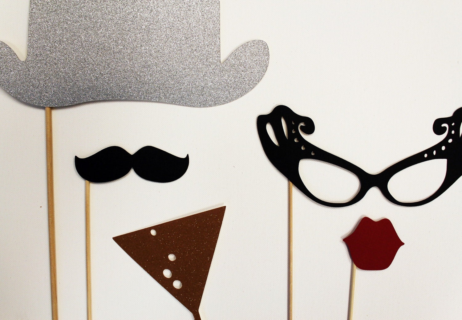 Photo Booth Props.  Wedding Photo Booth prop . New Year's Eve Party.  Wedding Party New Year's Eve Photobooth Prop Set