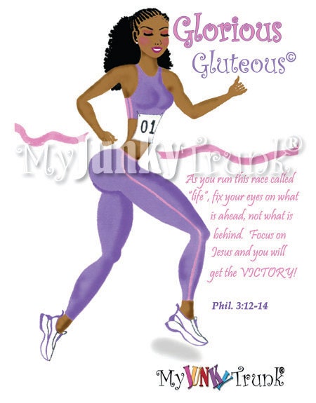 Glorious Gluteous- African American Fitness Print