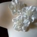 Beaded Flower Appliques 3 pieces in Ivory for Bridal, Headbands, Jewelry or Costume Design
