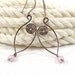 Artisan Earrings, Oxidized Silver, Lavender Pearl, Spiral Jewellery