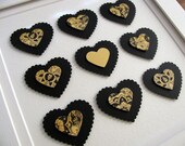 Black and Summer Yellow 3D Layered Hearts - YOUR CHOICE for Top Layer of Hearts - 8x8 inches - Ready to Ship