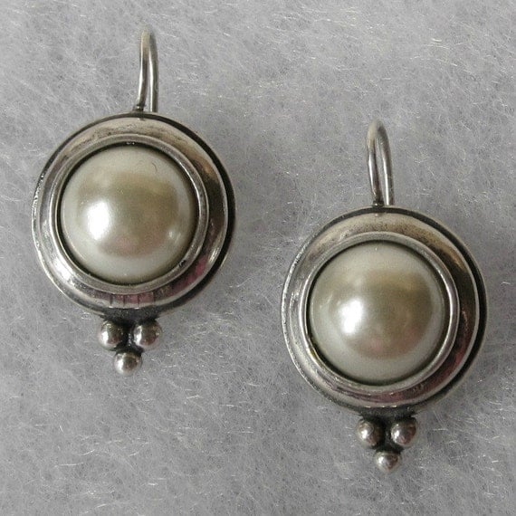 Vintage Sterling Silver Art Deco White Pearl by FRESHFINDS on Etsy