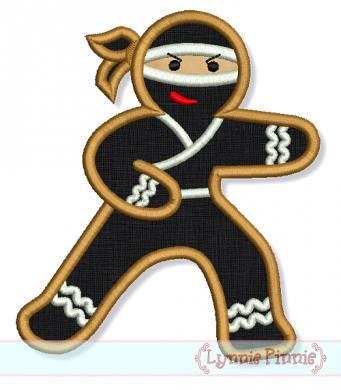 Items similar to GINGER Bread NINJA 4x4 5x7 6x10 Machine Embroidery