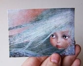 ACEO/ATC Mini Fine Art Print "Winter" Artist Trading Card 2.5x3.5 - Lowbrow Art Print of Original Artwork by Jessica Grundy