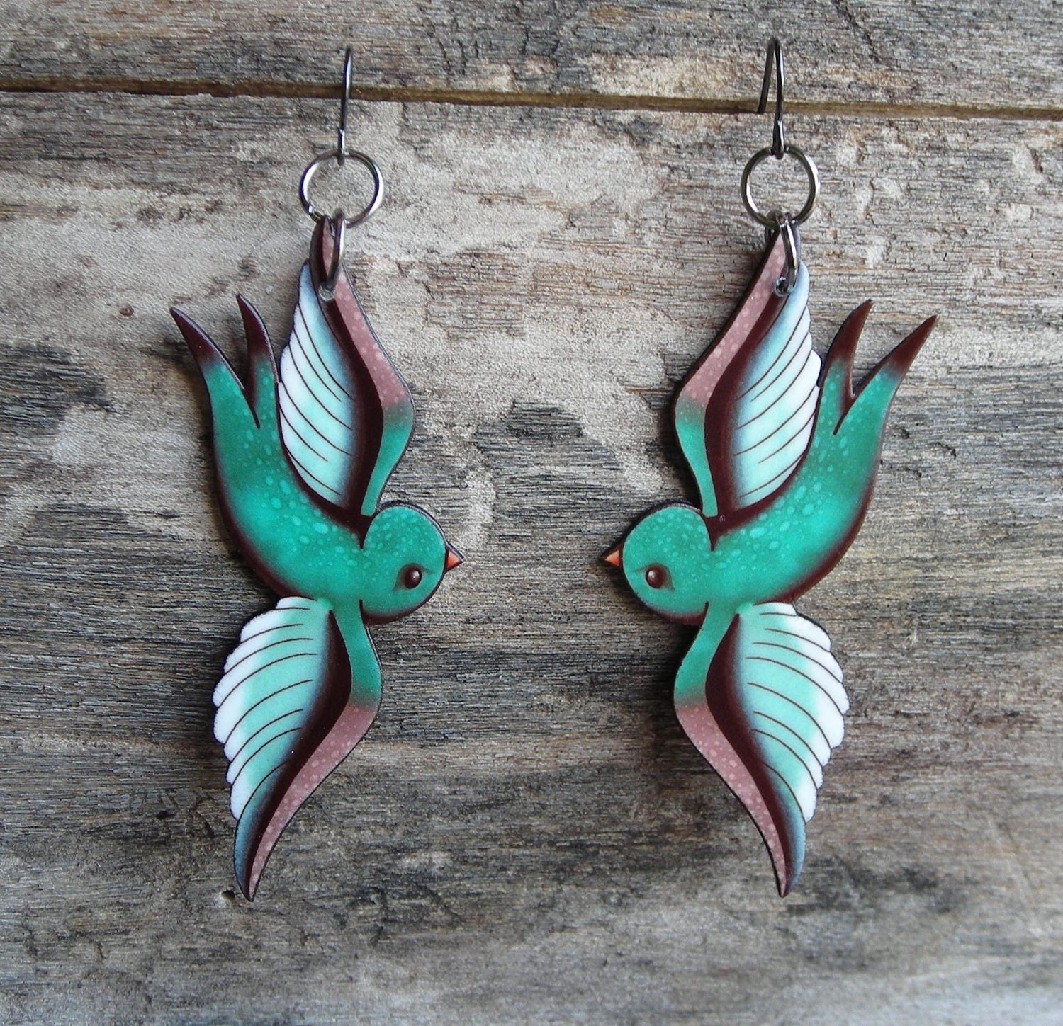 Morning Dew Swallows - Dangle Earrings