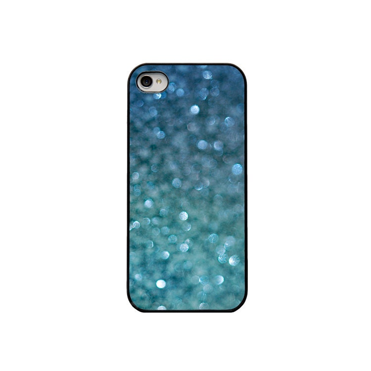 iphone 5 case / cell phone accessory, iphone accessory, hard case / glitter, sparkle, blue, sapphire, bokeh, circles, abstract