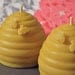 Beeswax Beehive Candle with Bees -- 3.25" x 3.25"