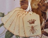 Tags Vintage Style Queen Bee Crown Gift Tags or Price Tags Party Favor T025