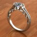 Moissanite and Diamond Handmade Custom in White Gold- Vines