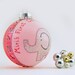 Baby's First Christmas - Custom ornament (medium) - Adorable elephant - Pink bauble