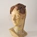 Taupe Velvet Satin Veiled Fascinator - Fawn Bridal