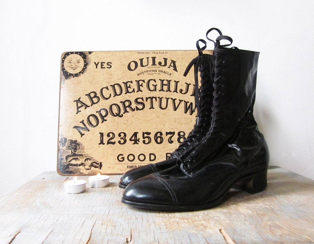 antique black victorian boots / vintage 1900s black leather lace up boots. - RustBeltThreads