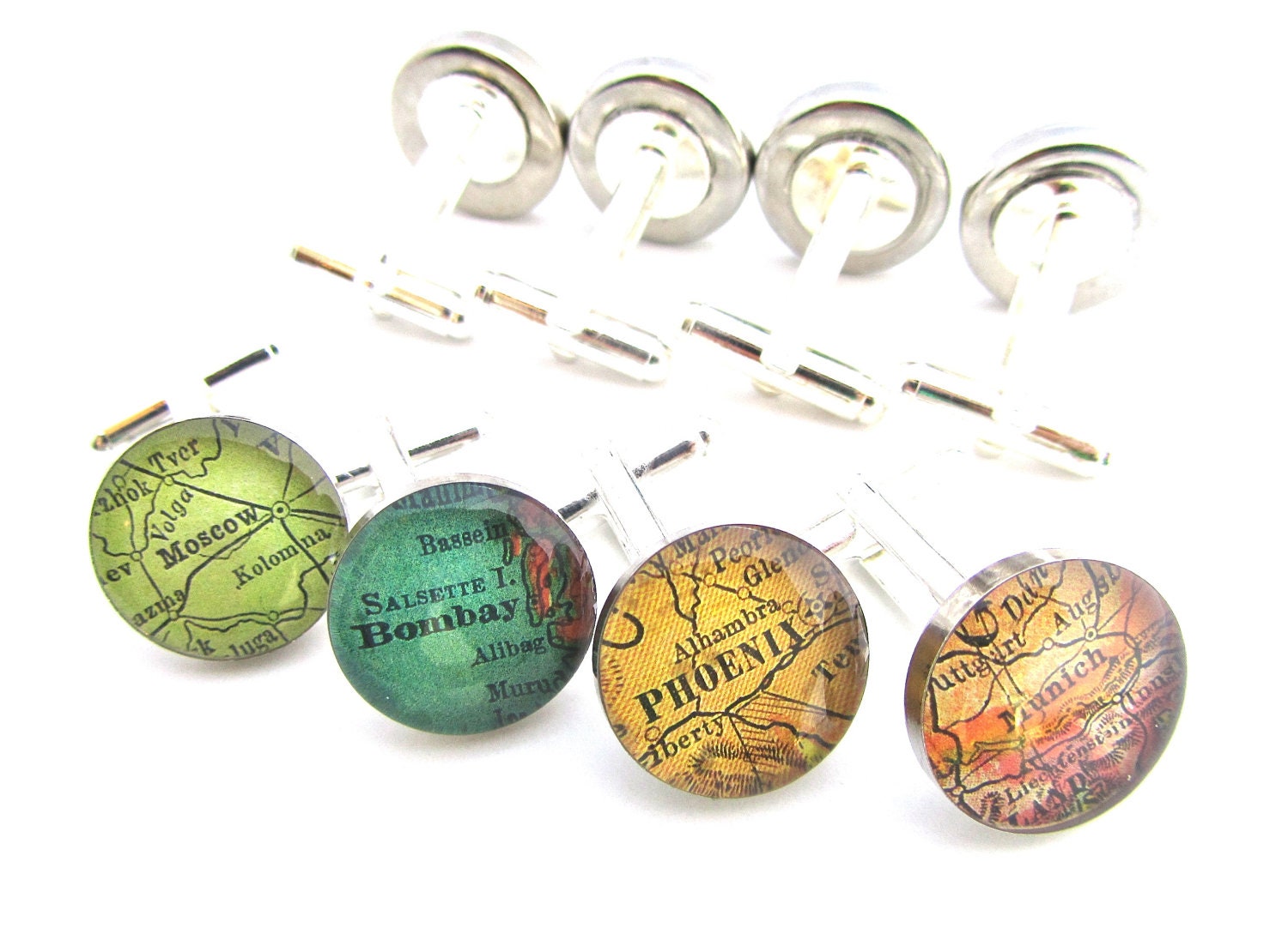 Custom Map Cufflinks.  Oh the places you'll go.
