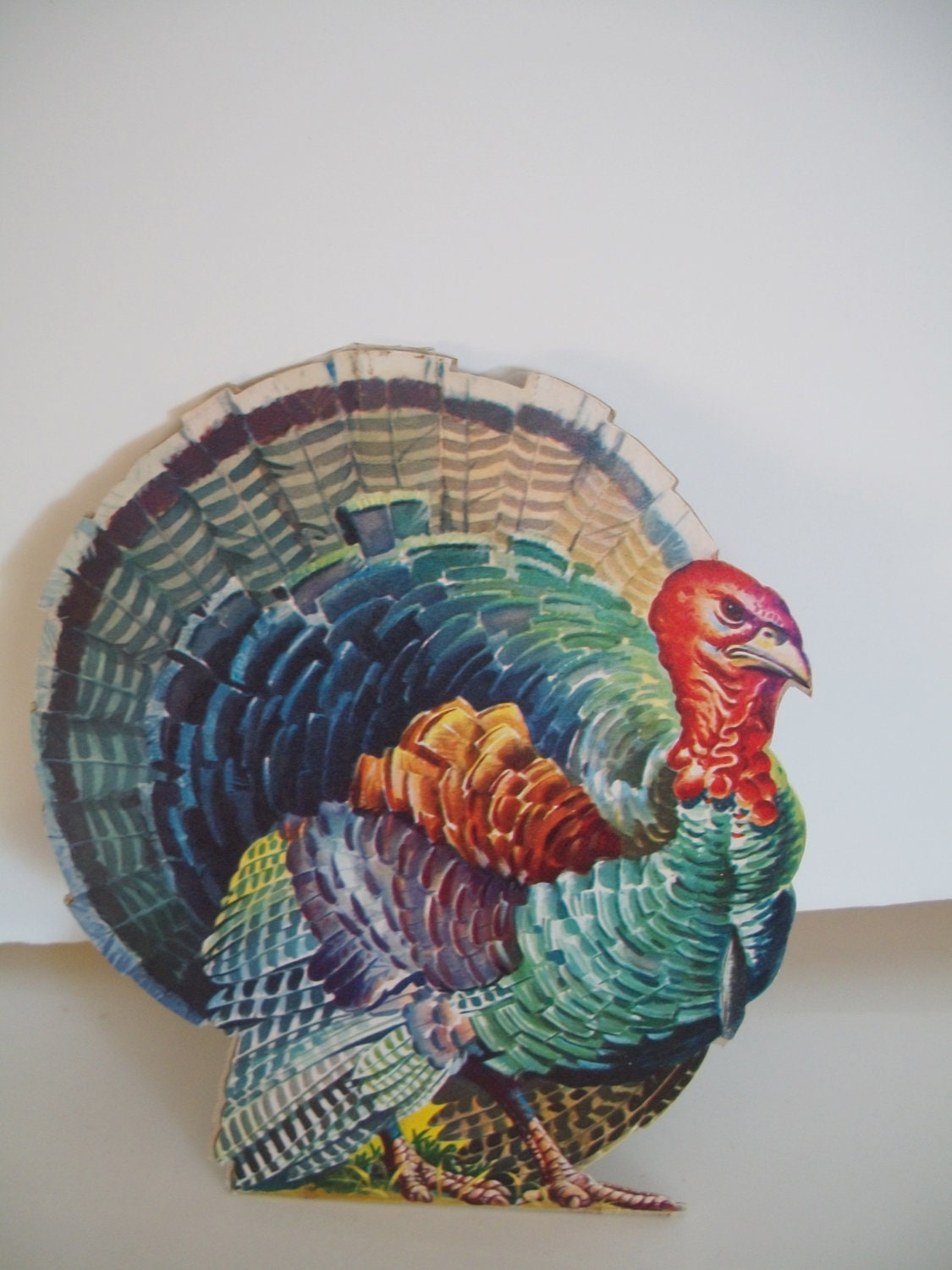 Vintage Paper Turkey Decor 1960s Decoration Thanksgiving - Lionfish53Vintage