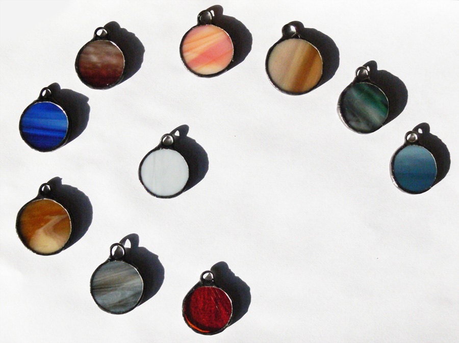 Stained Glass Solar System Pendant -  Lead-Free
