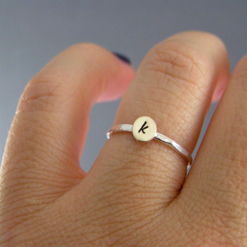 Custom Initial Ring, Sterling Silver, Brass, Or Copper, Choice Of 1 Personalized Ring