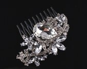 Bridal Haircomb, Wedding Head Piece, Rhinestone Haircomb, Wedding Hair Accessory, Crystal Brooch Style Comb