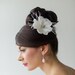 Bridal Feather Fascinator, Wedding Feather Head piece, Flower Feather Fascinator