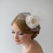 Bridal Fascinator, Bridal Hat, Feather Wedding Hair Accessory,  Ivory Feather Head Piece
