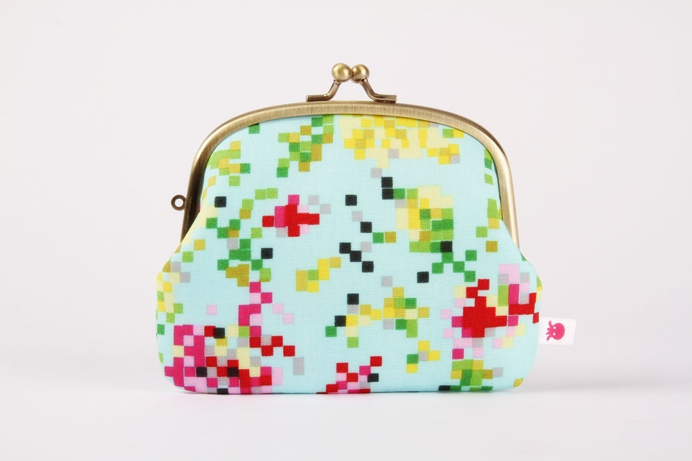 Pop up - City planning in green - double metal frame purse