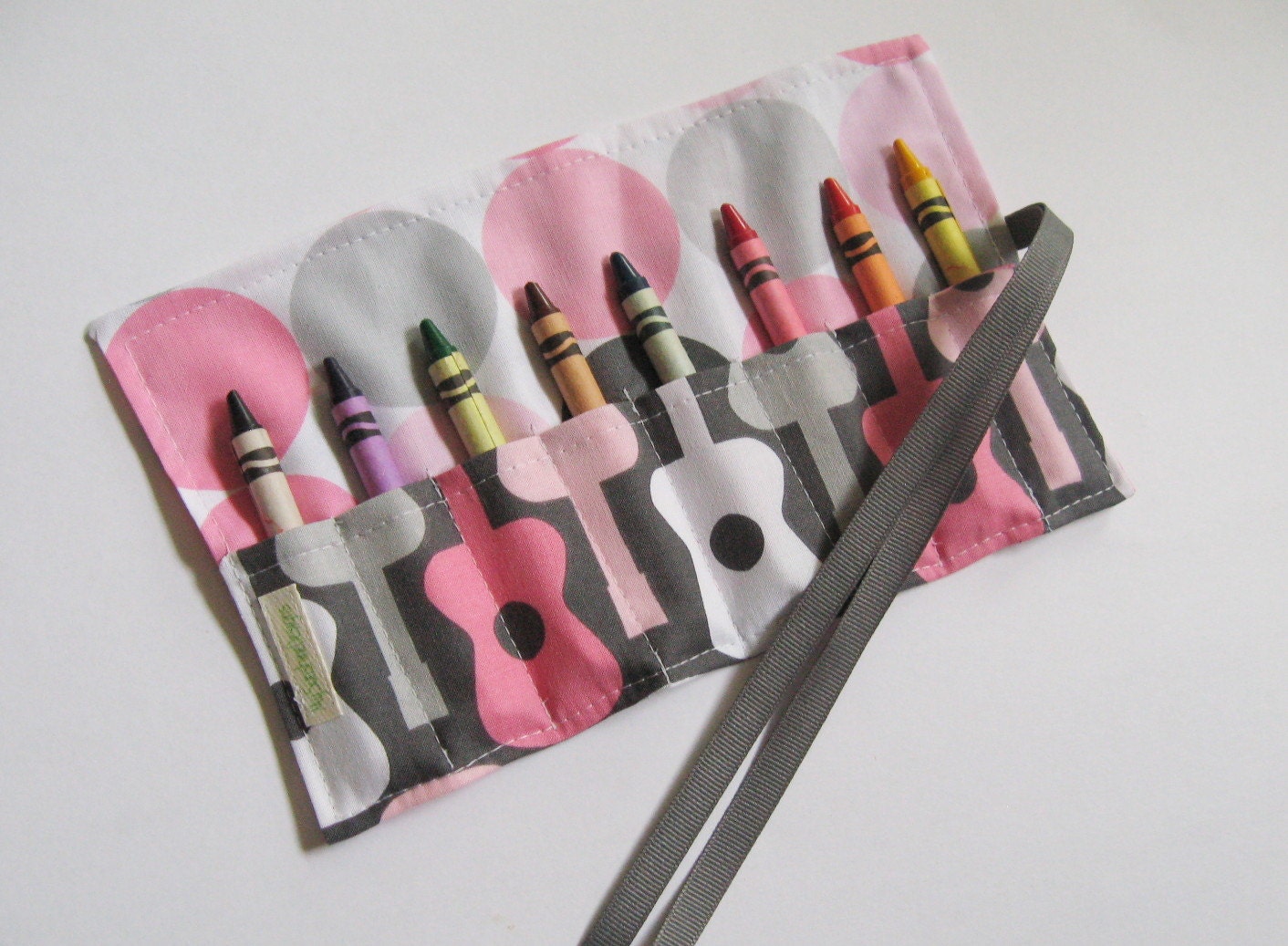 Crayon Roll - Girl Guitar (holds 8)