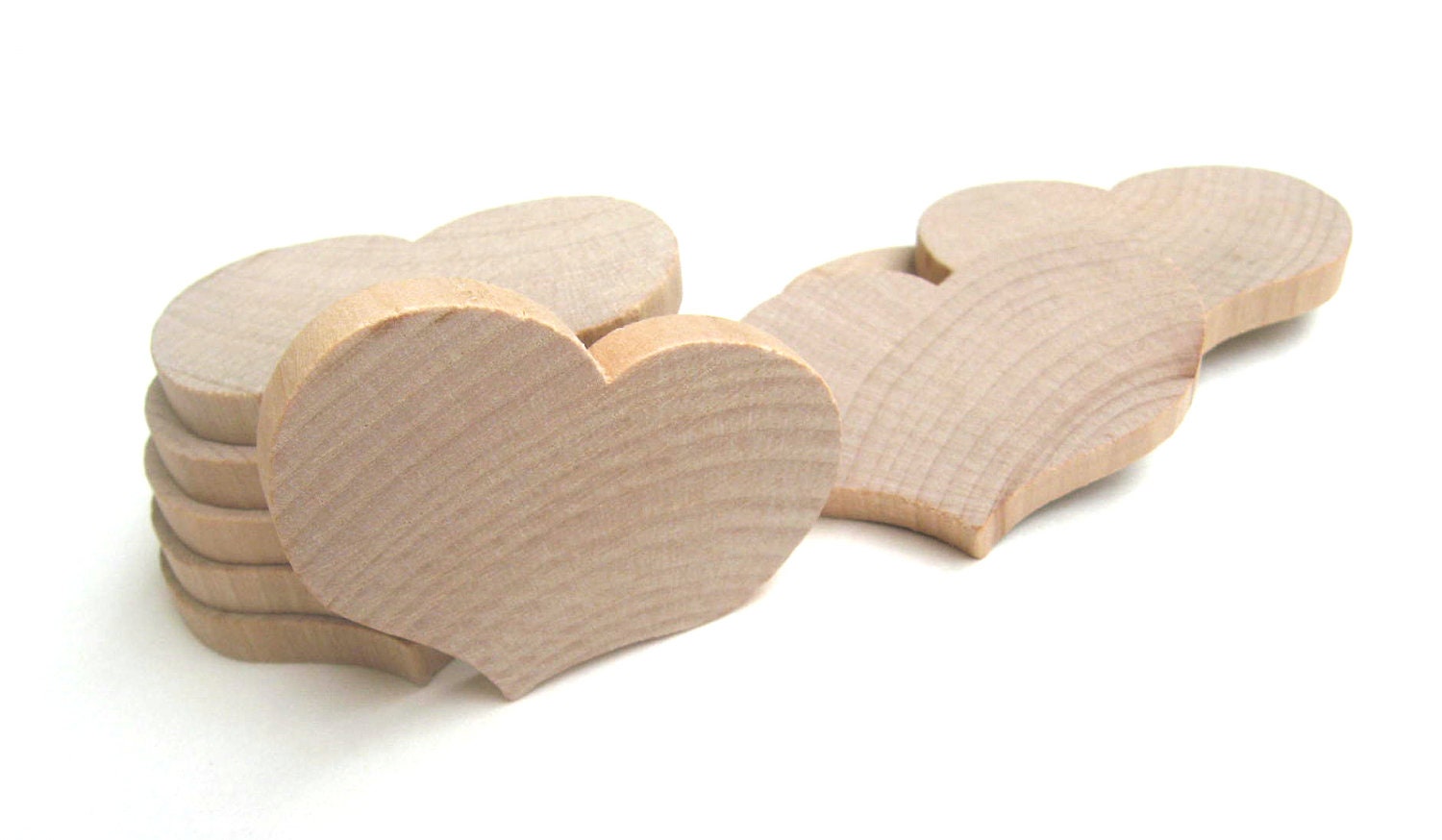25 Unfinished Wooden Hearts - 2 5/16 Inches Wide (59 mm)  Perfect for Weddings