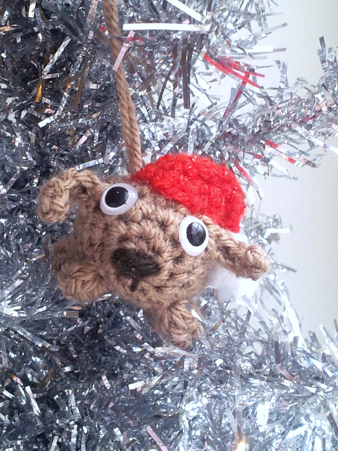 Christmas Bauble Santa Dog -- cute amigurumi puppy tree ornament santa father christmas