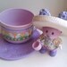Candy Violet -- vintage Tea Bunnies retro toys miniatures animals rabbits 90s nineties dolls lavender purple Easter