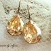 Vintage style earrings, bridal earrings, wedding jewelry with Swarovski golden shadow crystals and antique brass accents, estate style