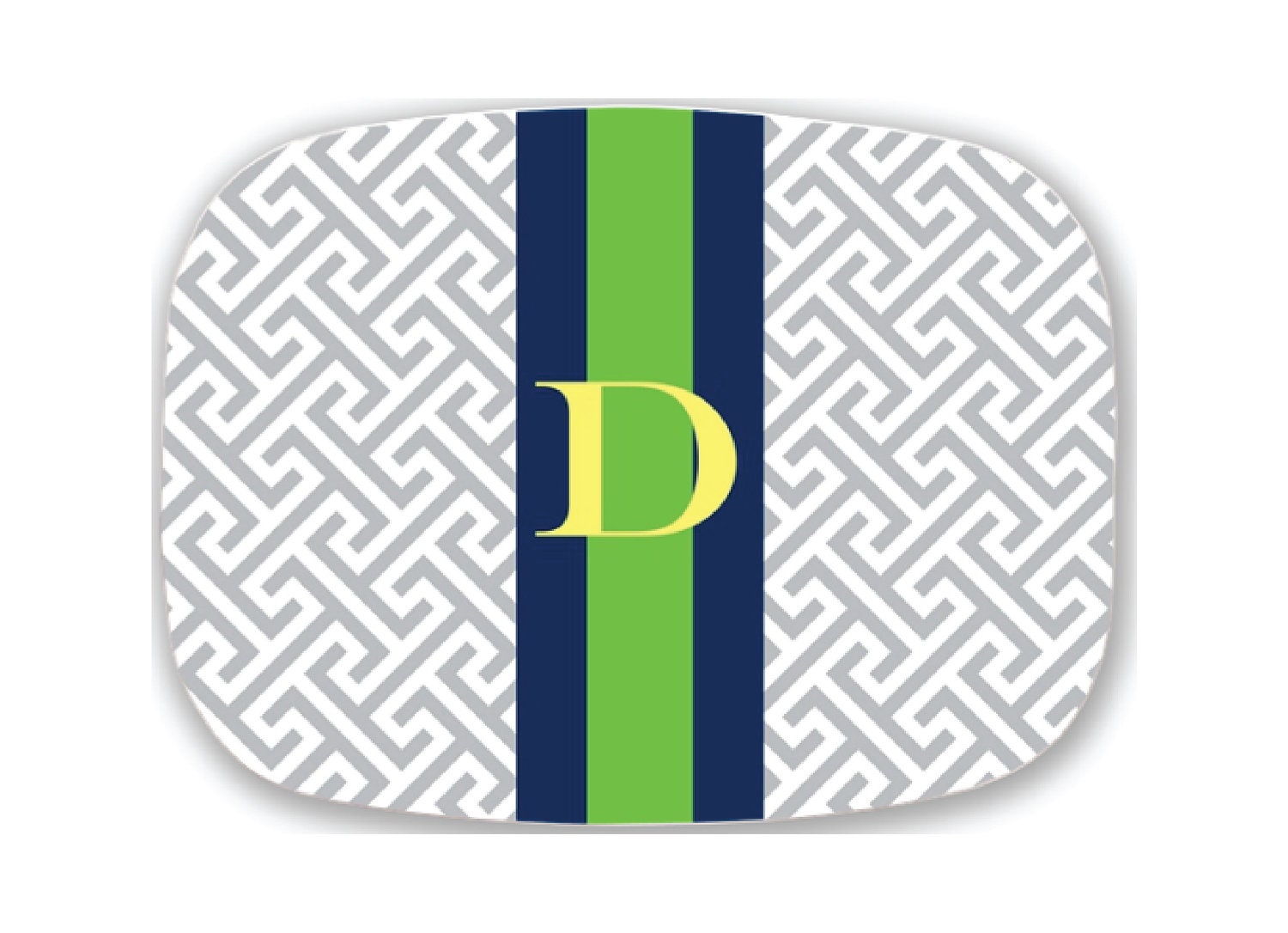 Monogrammed Melamine Platter - GREEK KEY Collection - you pick color