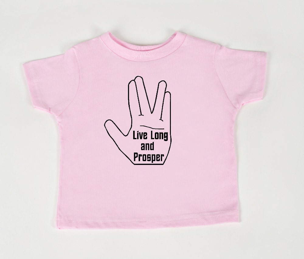 Live long and prosper toddler shirt, Star Trek t-shirt